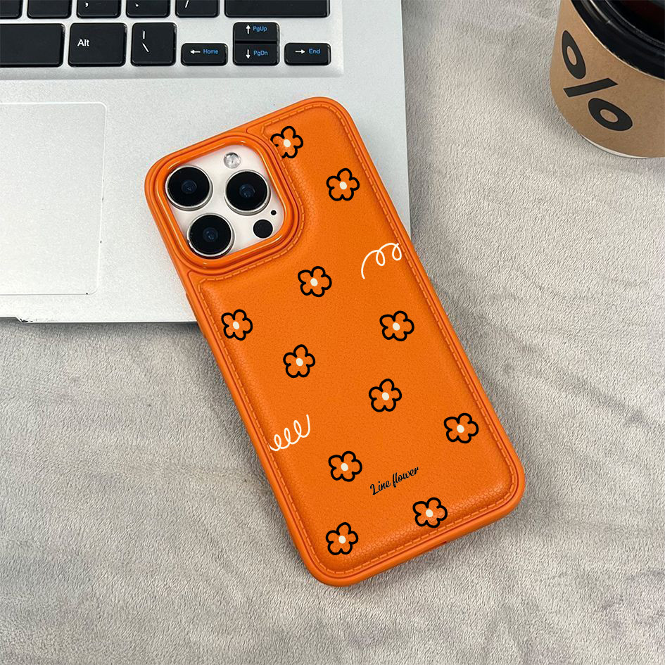 Ốp điện thoại họa tiết hoa văn tối giản cho iPhone 17/16 Pro Max/15/14/13/12/11