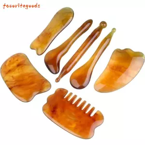 FAVORITEGOODS 1 / 7 Cái Gua Sha Board, Dụng cụ cạo râu bằng nhựa GuaSha Scraping Tool, Dụng cụ Massage mặt chống lão hóa thư giãn dành cho nữ