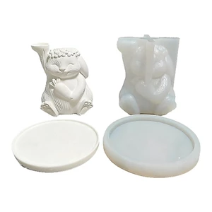 Khuôn Khay Đựng Hoa Thỏ Silicon Cấp Cho Thủ Công Và Dự Án