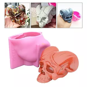 Flgo Quỷ Sừng Đầu Lâu Thủ Công Nghệ Thuật Silicon Xà Phòng Khuôn Thủ Công Khuôn Tự Làm Xà Phòng Handmade