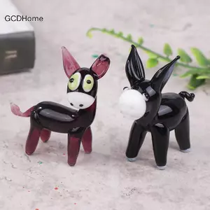 GCDHome Hiện Đại Thu Nhỏ Lừa Thủ Công Dễ Thương Pha Lê Nhỏ Lừa Các Bức Tượng Nhỏ Trang Trí Xe Hơi Trọng Lượng Giấy Thủy Tinh Động Vật Trang Trí Đồ Chơi Trẻ Em HOT