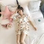 Phiên Bản Hàn Quốc Ice Silk Loose Bộ Đồ Ngủ Mùa Hè Nữ XXXXXL Plus Béo Cực Lớn 2022 Tay Ngắn Loungewear Có Thể Đeo Bên Ngoài