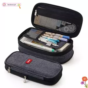 Túi đựng bút chì BEABOUT, Túi văn phòng phẩm di động đa chức năng, Bút bền hai lớp thời trang dành cho học sinh