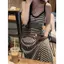 Váy dài kiểu Pháp dành cho nữ Xuân Hè Phong cách mới Slim-fit Slimer Look Design Strip