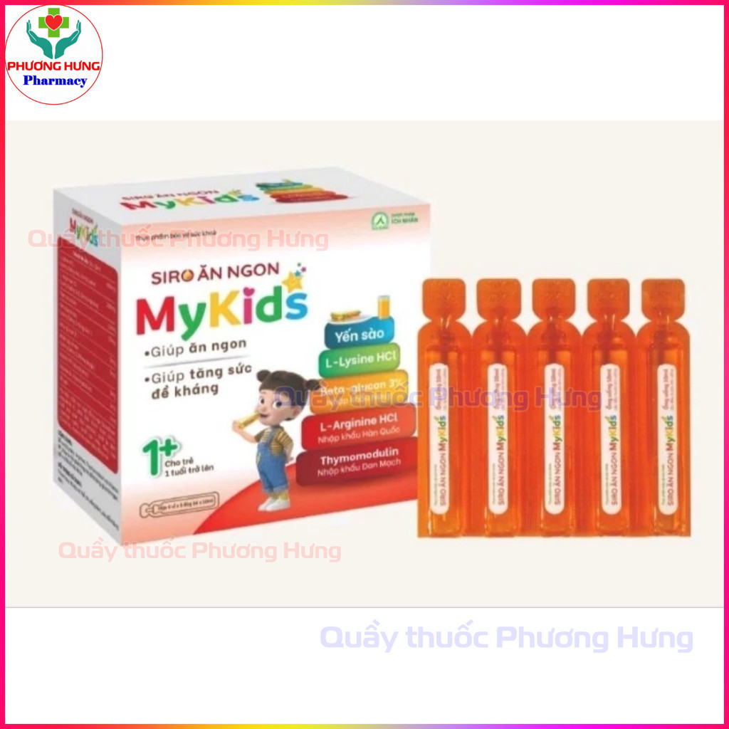 Siro Ăn Ngon Mykids Hỗ Trợ Tiêu Hóa, Giúp Bé Ăn Ngon, Tăng Cường Hấp Thu Dinh Dưỡng - Hộp 20 Ống