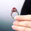 PNPIA- Vàng Cổ Tay Nghề Thủ Công Tự Nhiên Carnelian Nhẫn Nữ Hoa Men Phong Cách Quốc Gia Nhẹ Sang Trọng Cưới Trang Sức Quà Tặng