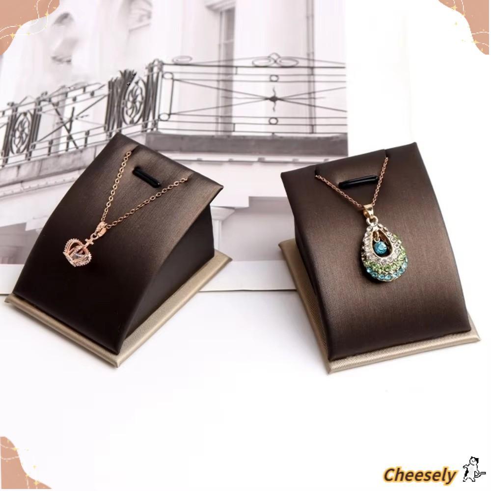Giá trưng bày mặt dây chuyền CHEESELY, Giá đỡ trang sức tiết kiệm không gian bằng da PU, Giá đỡ trưng bày nhẹ có thể bảo vệ Mini đơn giản cho bàn trang điểm