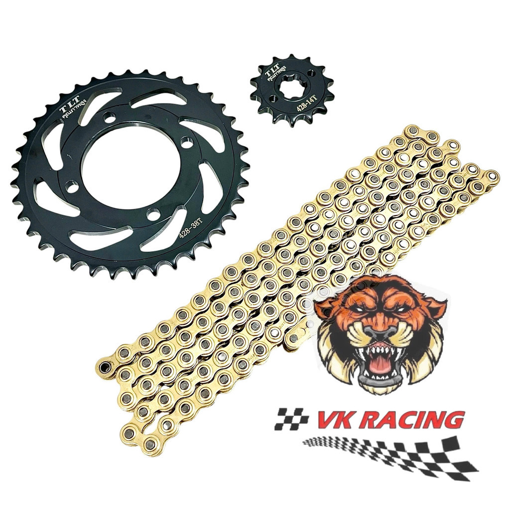 Bộ nhông sên đĩa NSD xích sên TLT thái lan exciter 135 GP - ex135 4 số - ex135 5 số (Black 428H Plus 14-38-116L)