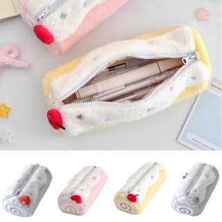 Hộp đựng bút chì sang trọng SENRTY Cream Swiss Roll, Túi văn phòng phẩm dễ thương thẩm mỹ cao Hàn Quốc, Hộp lưu trữ dung lượng lớn ngọt ngào Hộp văn phòng phẩm dành cho sinh viên