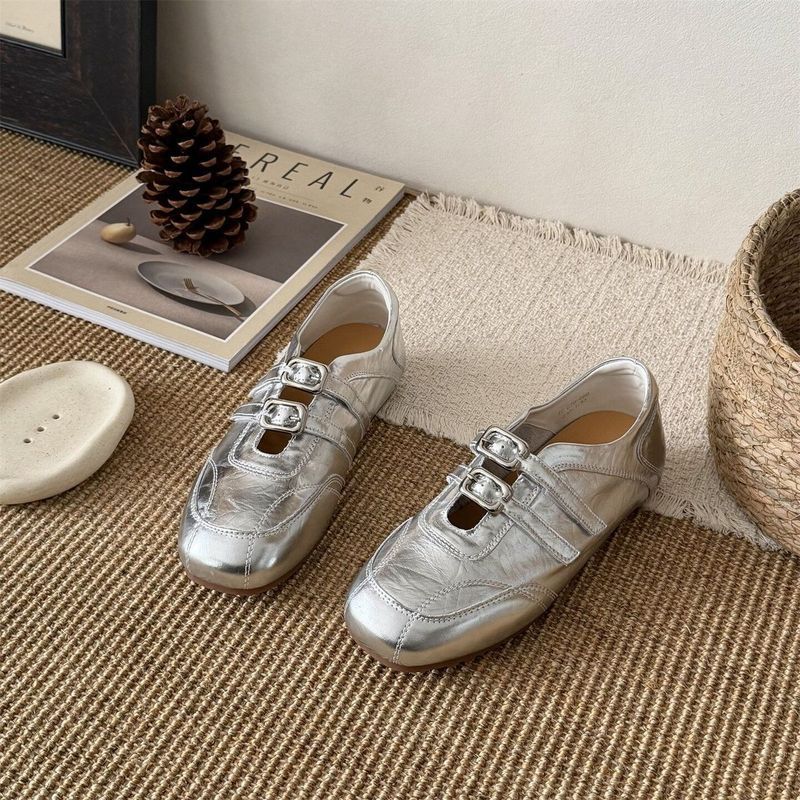 Phong cách Pháp Retro Mary Jane Giày Nữ/2026 Đế êm Thoáng khí Loafers Giày Không mỏi chân Đi làm