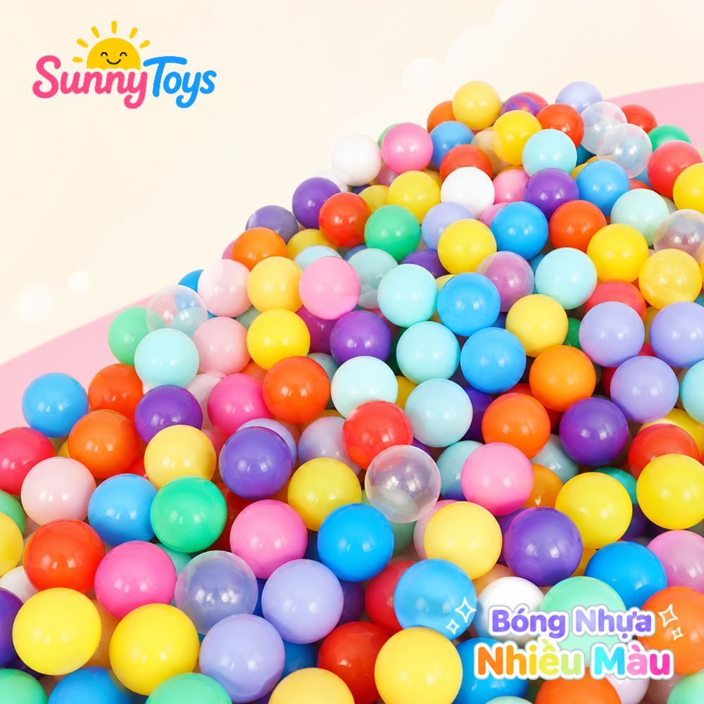 Combo 20 50 100 Bóng Nhựa Mềm SunnyToys - Bóng Nhiều Màu Cho Bé Chơi Nhà Bóng