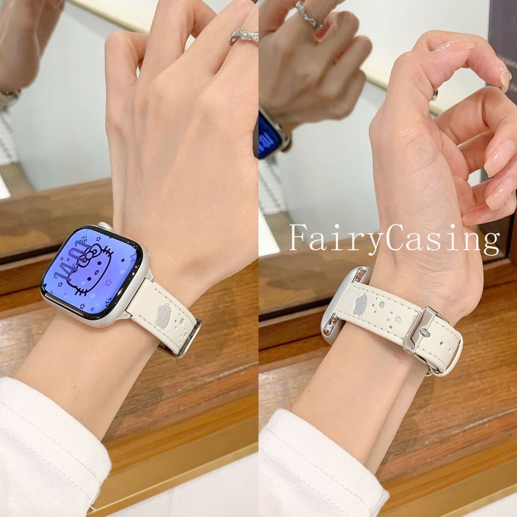 Dây đeo da mèo con rỗng cho Apple Watch S11 10 46mm 38 40 41 42 44 45 49mm Vòng tay cho cổ tay iwatch 9 87SE65