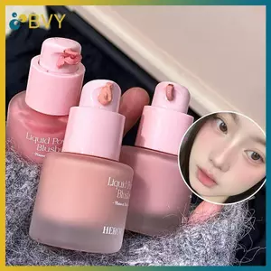 BVY HERORANGE Liquid Blush Cheek Chống thấm nước Lâu trôi Làm sáng tự nhiên Matte Rouge Contouring Phấn má hồng bão hòa thấp Trang điểm Hàn Quốc.