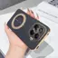 YJD Ốp Lưng Cho Xiaomi 17T Pro Bộ Sưu Tập Mới Sản Phẩm Vải Họa Tiết Da Mạ Điện Khung Xoay Giá Đỡ Chống Rơi Vỏ Điện Thoại