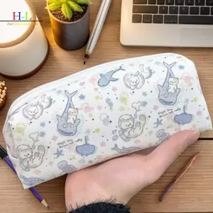 HL 1 Sinh Viên Đơn Giản Túi Đựng Bút Chì Hàn Quốc Dung Tích Lớn Văn Phòng Phẩm Túi Bảo Quản Túi Trang Điểm Nhỏ Tổ Chức Du Lịch Túi Đựng Mỹ Phẩm LMWU