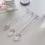 Thìa cà phê thủy tinh nơ hồng HL, Thìa khuấy trà sữa / tráng miệng lâu trôi, Thìa cà phê chịu nhiệt, Dụng cụ nhà bếp gia dụng. LMWU