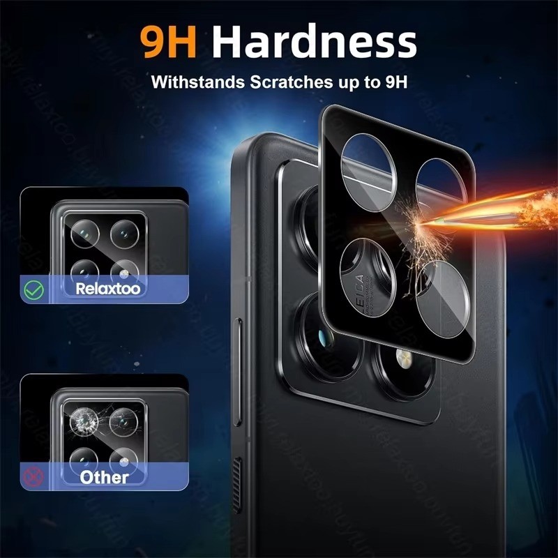 Ốp lưng bảo vệ ống kính máy ảnh cho Xiaomi 17T Pro/17T Pro Max/17 Ultra, viền đen, kính cường lực