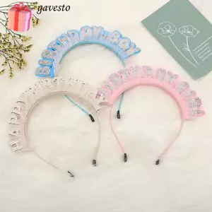 Mũ lưỡi trai sinh nhật GAVESTO, Phụ kiện tóc ren Băng đô sinh nhật, Phim hoạt hình sáng tạo dành cho trẻ em Băng đô dự tiệc