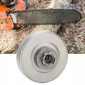 Bộ vòng bi bánh xích vành trống ly hợp WANYEDI, Bộ bánh xích trống ly hợp cưa xích điện màu bạc nhỏ gọn, hình trụ bền dễ lắp đặt lắp ráp ly hợp hợp hợp kim kẽm