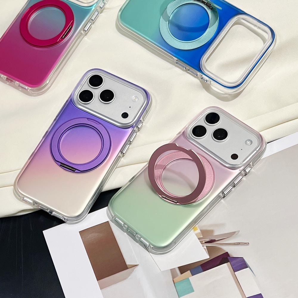 Ốp Lưng Cứng Tương Thích Với iPhone 15 15Pro 15ProMax 16 16Pro 16ProMax 17 17Pro 17ProMax Ốp Nam Châm Họa Tiết Chặn Màu Gradient