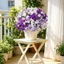 {WELV}Artificial Morning Glory Durable Plastic Build Realistic Design Stunning Realism