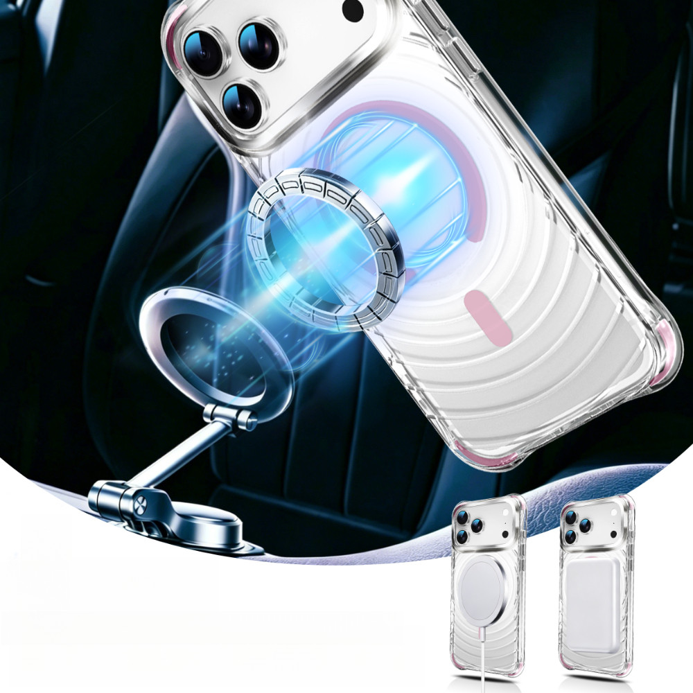 Ốp Điện Thoại Từ Tính Trong Suốt Màu Kẹo Cho iPhone 17 16 15 14 13 12 Pro Max 17 Air 16 15 14 Plus Họa Tiết Sóng Bốn Mặt Chống Rơi Chống Rơi Thời Trang Cô Gái Vỏ Đơn Giản