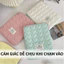 Túi đựng laptop chống sốc màu pastel xinh xắn, họa tiết nơ đơn giản, chất liệu lông mềm, phù hợp iPad máy tính bảng