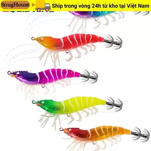SNUGHOUSE Mực Jig, Mồi chìm chậm phát sáng 105mm 11g, Tôm Gỗ Tôm Webfoot Ngang Bạch Tuộc Mồi Câu Cá Bạch Tuộc