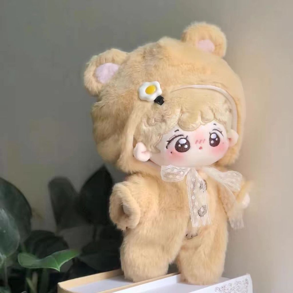 10cm Quần Áo Cho Bé 20 Quần Áo Dễ Thương Lông Gấu Sang Trọng Hai Mảnh Bộ Búp Bê Cotton Có Mũ Trùm Đầu Thay Thế Búp Bê 6.10