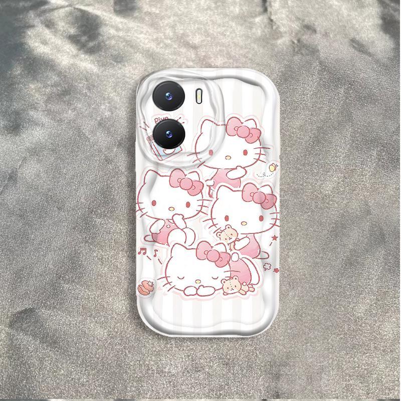 Thích hợp cho VIVO Y16 4G Y02S Điện thoại thông minh 3D TPU mềm Kitty Cat Vỏ điện thoại chống sốc