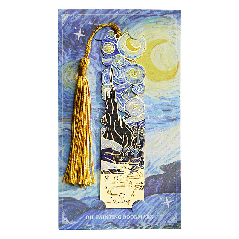 Retro Van Gogh Tranh Sơn Dầu Kim Loại Đánh Dấu Trang Giá Trị Cao Rỗng Cổ Điển Văn Hóa Sáng Tạo Lưu Niệm Sinh Viên Phần Thưởng Tốt Nghiệp Quà Tặng