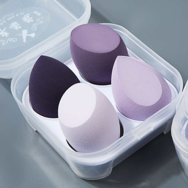 [XT] Set 4 Bông Phấn Trang Điểm Mềm Mịn Kèm Hộp Đựng Sang Trọng Siêu Tiện Lợi Khô Ướt Đều Dùng Được