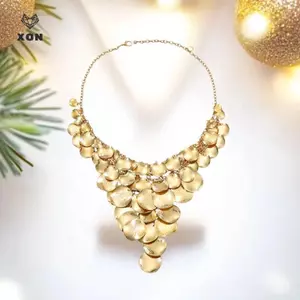 Tấm kim loại phóng đại Thác nước seels Nelace dành cho nữ Nhiều lớp dài Nelace Trang sức phong cách Bohemian Phụ kiện Ne [Mina]
