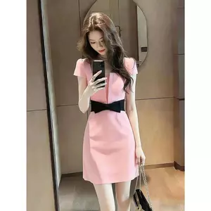 Váy đẹp phổ biến năm nay Độc đáo hào phóng cao cấp Phong cách Chanel tinh tế Váy hồng nữ mùa hè