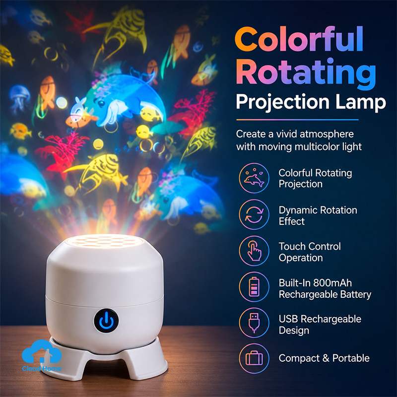 🌤️COD🌤️Đèn chiếu 3d tạo hiệu ứng động đại dương huyền ảo độ nét cao, Đèn Led xoay tự động 360 độ