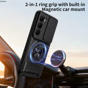 Vỏ Cho Infinix Hot 60 Ốp Lưng IInfinix Hot 60i Cover Hot 60 Pro + Magsafe Từ Gấp Giá Đỡ Giáp Quân Sự Vỏ Bảo Vệ Camera