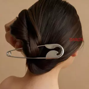 Kẹp Tóc DARON Trâm Cài Tóc, Trâm Cài Lớn Bạc Pin Kẹp Tóc, Sáng Tạo Vàng Phóng Đại Phong Cách Hàn Quốc Kim Loại Cá Mập Kẹp Dạo Phố
