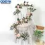 <cosyh>Artificial Wedding Vine Garland Roses Peony Leaves Pink Blue FOR CHAMPAGNE
