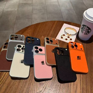 Ốp Điện Thoại Doanh Nhân Bằng Da Vải Lanh Sang Trọng Cho iPhone 11 12 13 14 15 16 17 Pro Max Vỏ Chống Sốc Cứng
