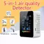 Máy đo CO2 5in1 đa chức năng Máy kiểm tra độ ẩm nhiệt độ kỹ thuật số Carbon Dioxide TVOC HCHO Máy dò chất lượng không khí VN