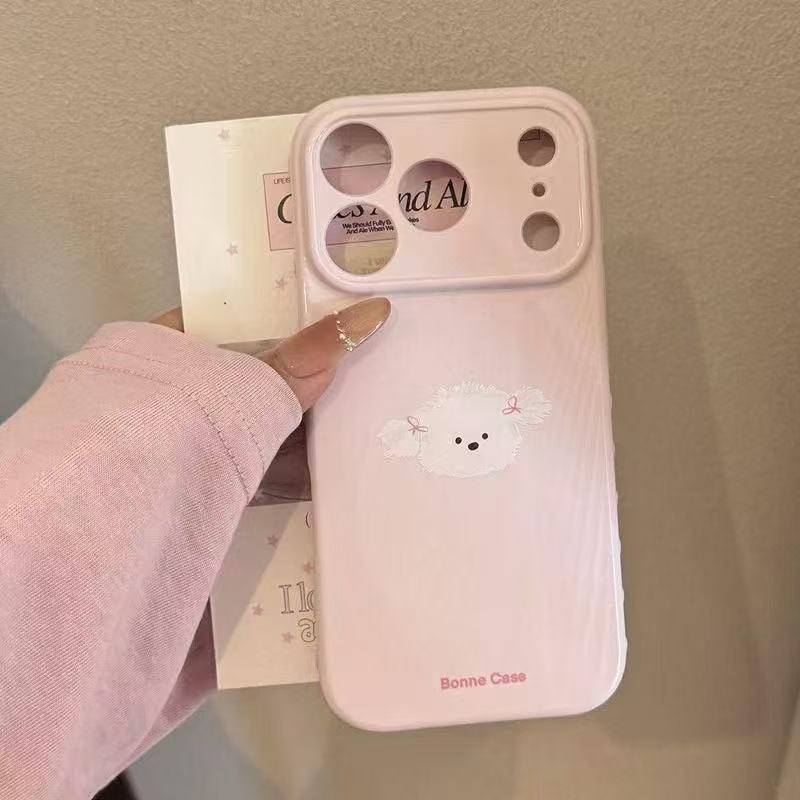 Ốp lưng chó nhỏ đáng yêu cho iPhone17 16 Pro Max/15 Pro Max/14 Pro Max/13 Pro Max độclạ