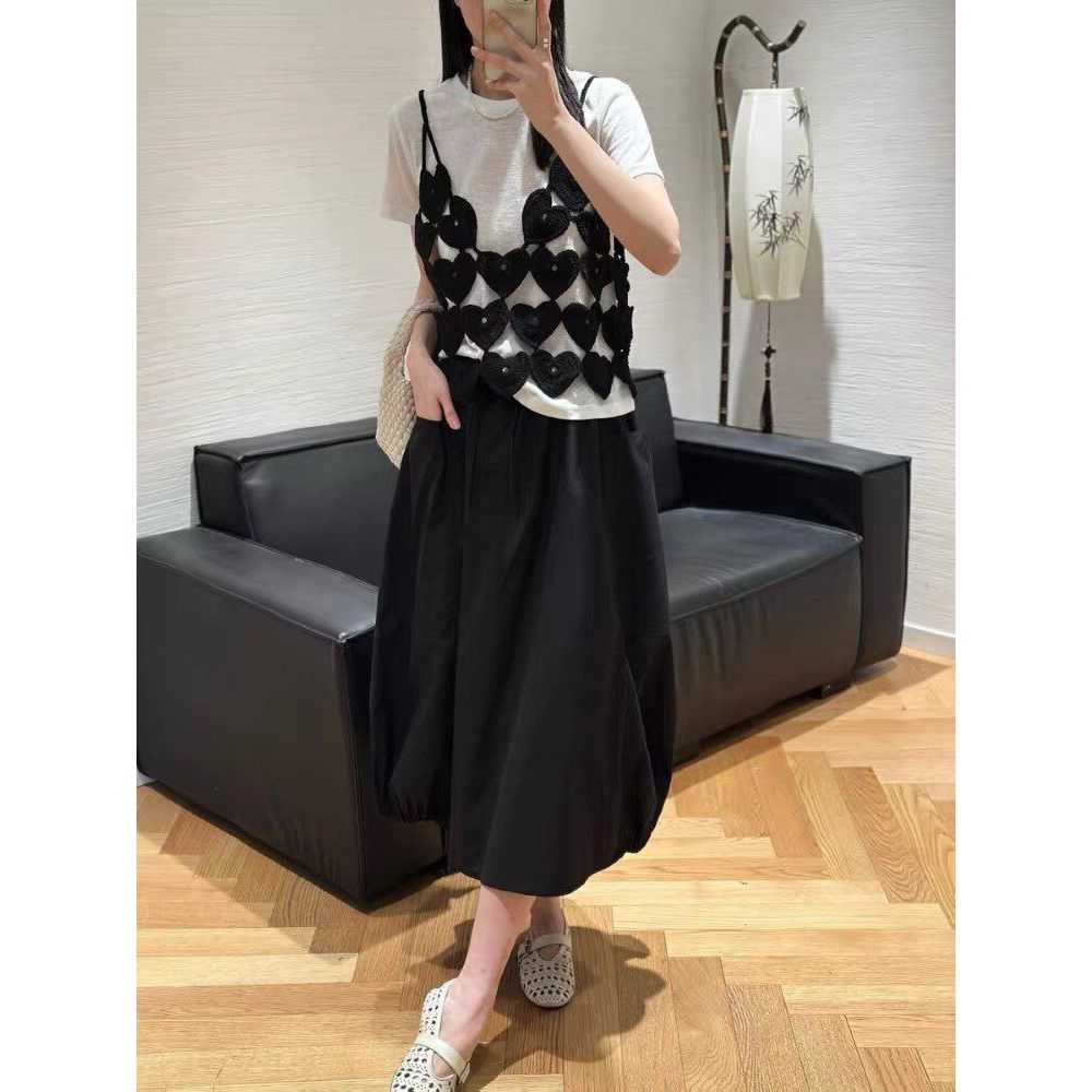 Milyfashion Heart Hollow Layers Sling Slimer Look Cover Bụng Size Lớn Top B73W