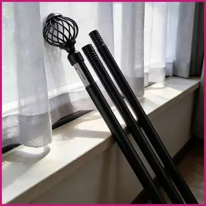 Thanh rèm có thể điều chỉnh Cột treo rèm trang trí 30-90 Inch có Finials Thanh rèm kính thiên văn cho cửa hàng gia đìnhidaevn