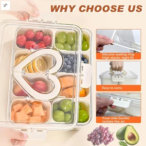 Tủ lạnh di động Hộp kín Chất liệu PET an toàn Hộp giữ tươi gia đình cho thực phẩm Rau và Salad đông lạnh
