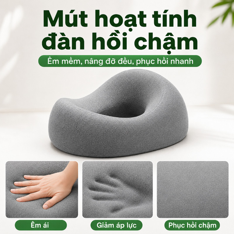 Gối Úp Mặt Massage Công Thái Học Thoáng Khí Cao Cấp, Gối Kê Đầu Memory Foam Cho Spa Thẩm Mỹ Viện