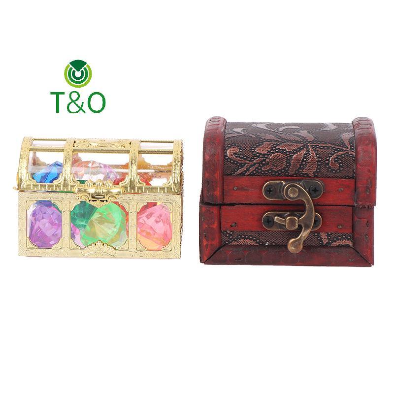 [T & O-t] Đồ chơi bể bơi đá quý lặn 10 viên kim cương lớn đầy màu sắc với hộp cướp biển kho báu bơi lội [mới]