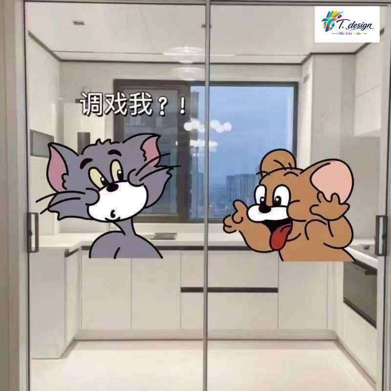 Miếng Dán Trang Trí Mèo Chuột Disney Đáng Yêu - Cặp Đôi Mickey Cá Tính cho Lối Vào
