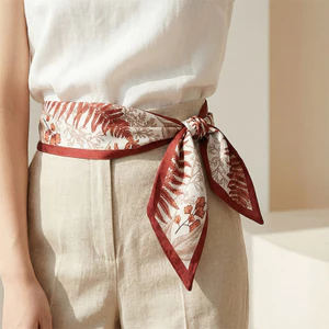 Khăn choàng dài bằng satin cổ điển, đa năng, phụ kiện thắt lưng, cổ áo và túi xách.
