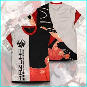 SY3 Anime Genshin Tác Động Áo Thun Nữ Tay Ngắn Áo Rời Áo Unisex Kazuha Xiao Yaya Áo Sơ Mi Plus Kích Thước YS3