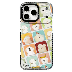 Ốp Điện Thoại Grid Cute Puppy Cho IPhone 17 Pro Max 17 Air 16 15 14 Plus 13 12 11 Vỏ Bảo Vệ Chống Sốc